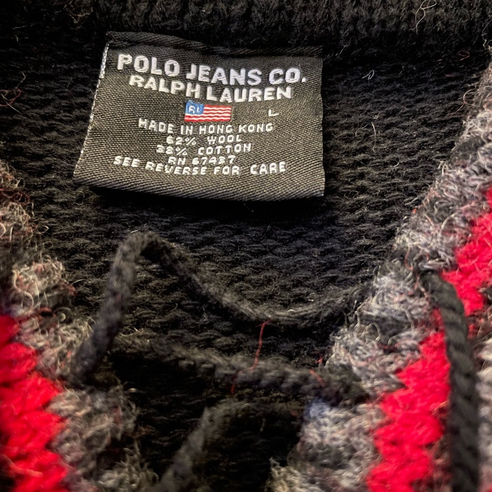 Polo Ralph Lauren Scandinavian Cozy Wool Sweater L • Nordic Folk Holiday Trim - Picture 4 of 9
